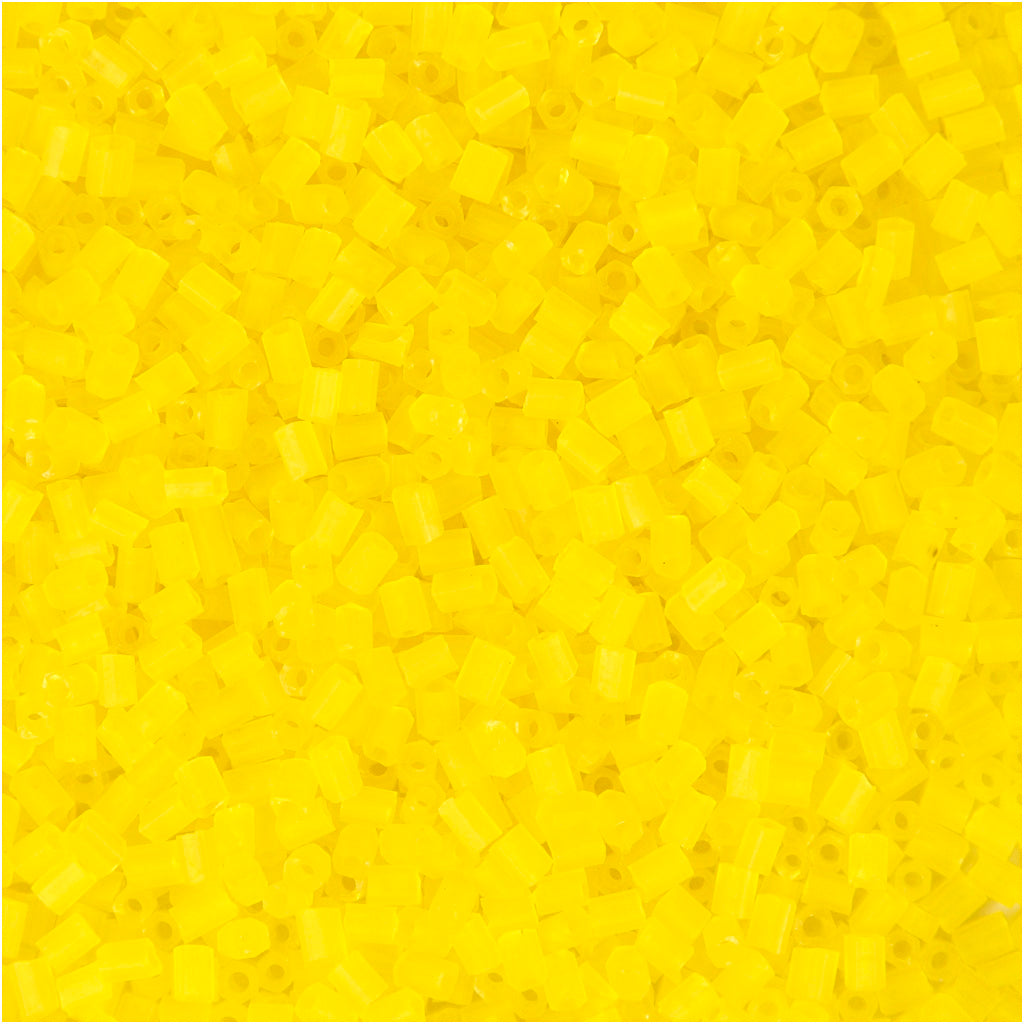 Creativ Company Rocailles 2-Schliff, D 1,7 mm, Größe 15 0, Lochgröße 0,5 mm, transparent gelb, 25 g 1 Box