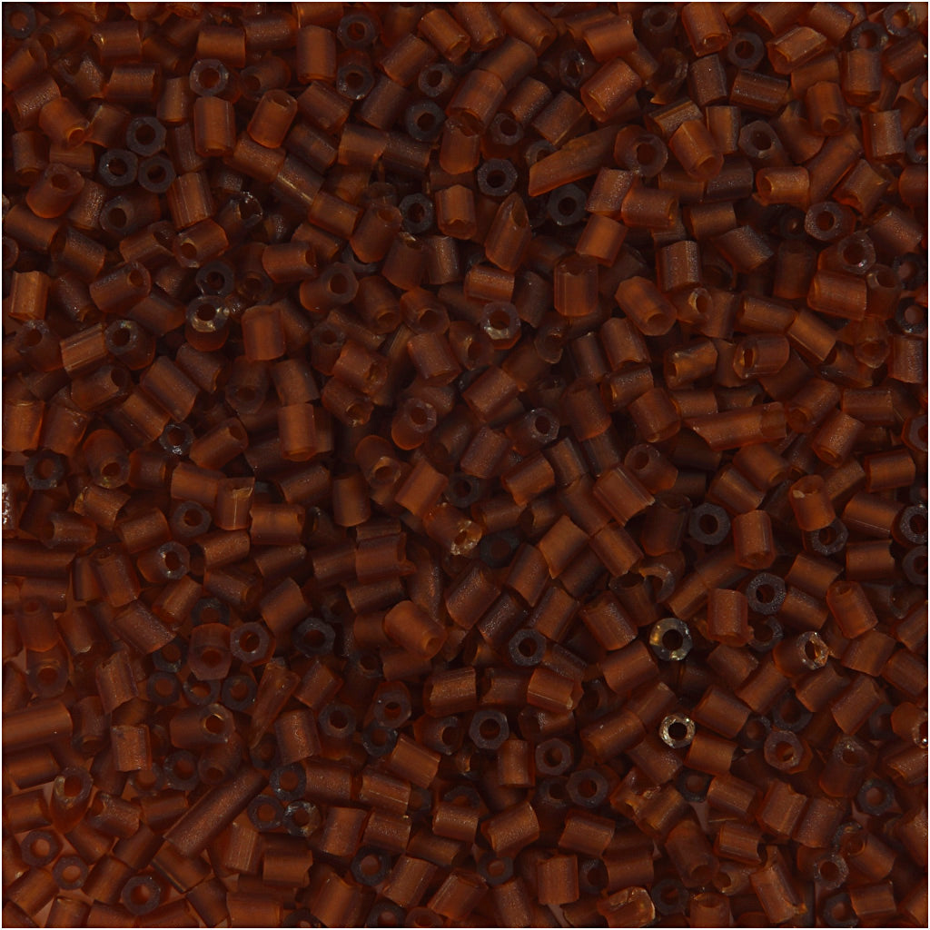 Creativ Company Rocailles 2-Schliff, D 1,7 mm, Größe 15 0, Lochgröße 0,5 mm, braun, 500 gr 1 Beutel
