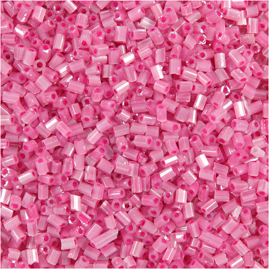 Creativ Company Rocailles 2-Schliff, D 1,7 mm, Größe 15 0, Lochgröße 0,5 mm, rosa, 25 g 1 Box