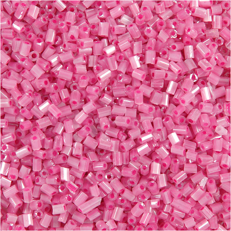 Creativ Company Rocailles 2-Schliff, D 1,7 mm, Größe 15 0, Lochgröße 0,5 mm, rosa, 25 g 1 Box