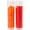 Creativ Company Rocailles 2-Schliff, D 1,7 mm, Größe 15 0, Lochgröße 0,5 mm, transparent orange, transparent rot, 2x7 g 1 Box