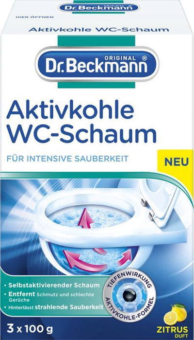 Dr. Beckmann WC-Reiniger mit Aktivkohle – für Toiletten – reinigt gründlich – 3 x 100 g