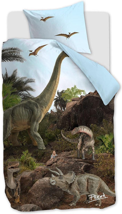 Freek Spark Brave Dinos Bettbezug – Einzelbett – 140 x 200 – Natur