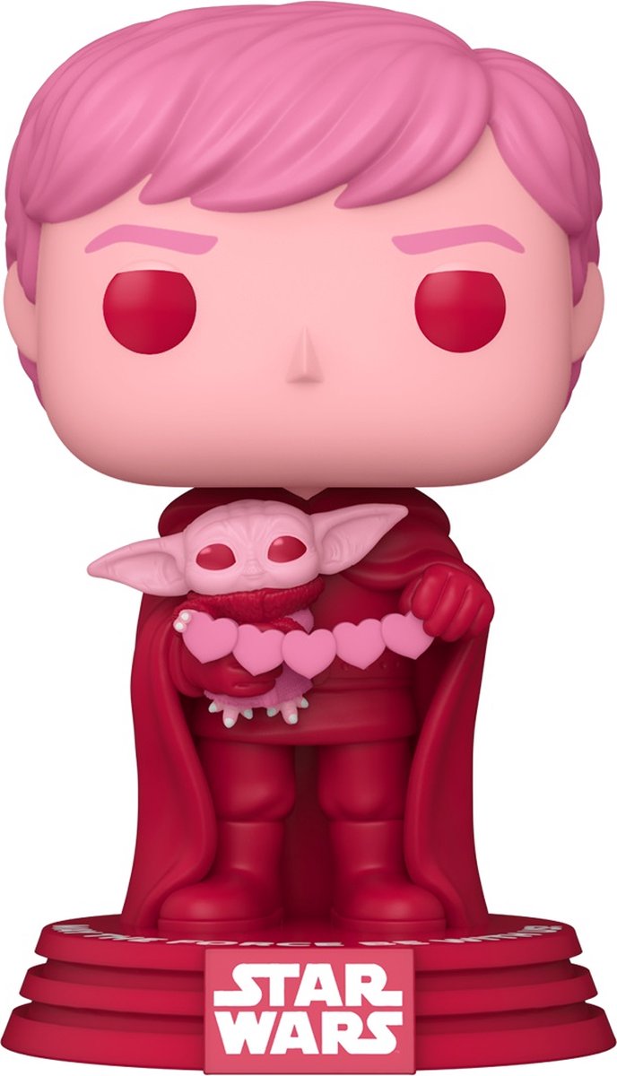 Funko Star Wars Sammelfigur Valentines Pop! Star Wars Luke Grogu 9 cm rosa