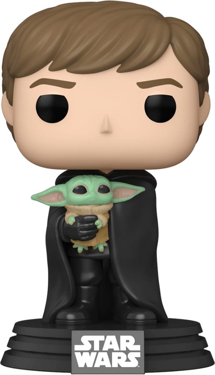 Funko Star Wars Sammelfigur Pop! TV The Mandalorian Luke mit Kind 9 cm mehrfarbig