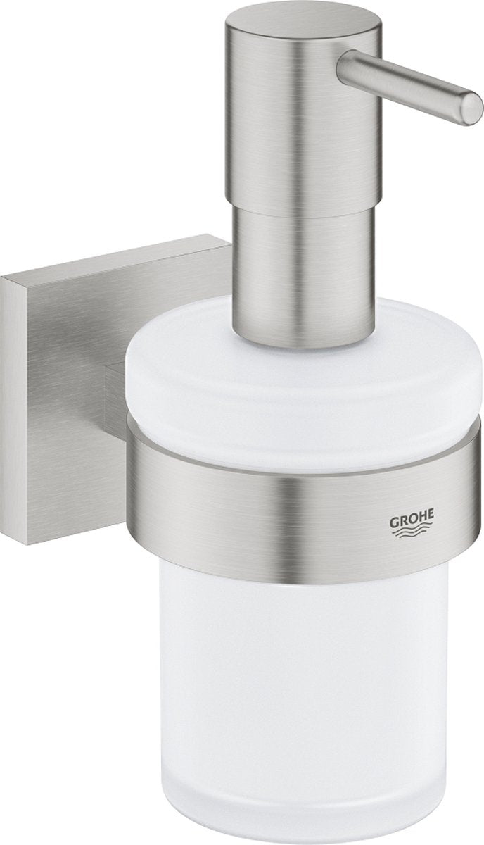 Grohe Start Cube Seifenspender mit Halter – Supersteel (Edelstahloptik)