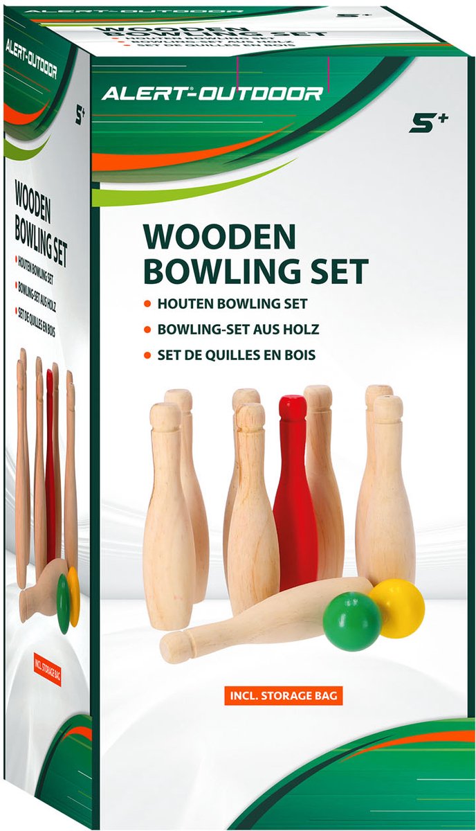 Alarmalarm im Freien Holzbowling -Bowling -Set