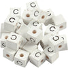 Creativ Company Buchstabenperlen, C, Größe 8x8 mm, Lochgröße 3 mm, weiß, 25 Stück 1 Box
