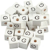 Creativ Company Buchstabenperlen, g, Größe 8x8 mm, Lochgröße 3 mm, weiß, 25 Stück 1 Box