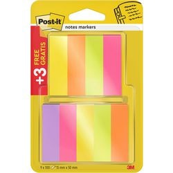 Indexe Post-it 670p63 Papier 15x50mm sortiert Packung 9 Stück