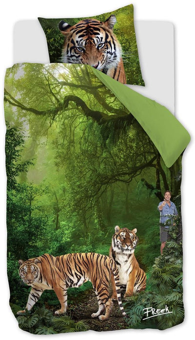 Freek Spark Toothy Tigers Bettbezug – Einzelbett – 140 x 200 – grün