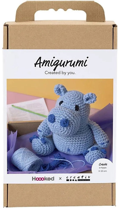 Creativ Company Hobby-Set Amigurumi, Nilpferd, Blau, Hellblau, 1 Box