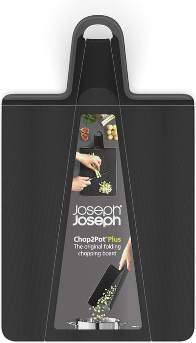 Joseph Joseph Chop2pot Plus Schneidebrett – faltbar – schwarz – mittel – rutschfest, spülmaschinenfest