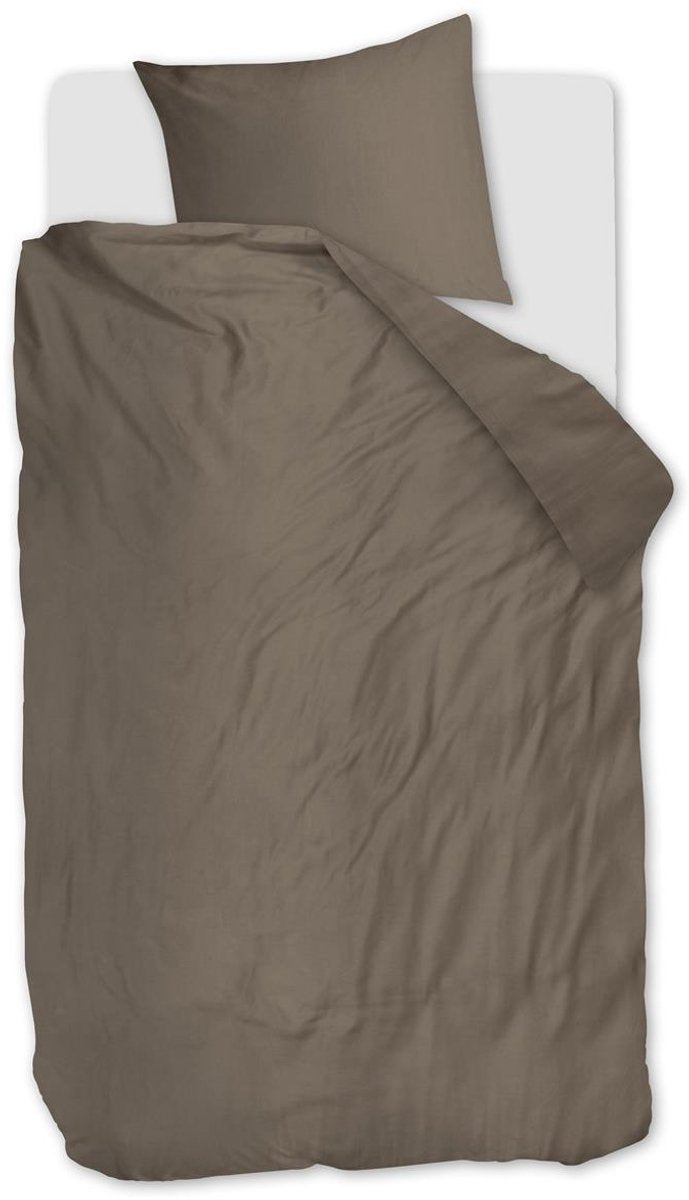 Bettwäschehaus-Wechselbettbezug – einfarbig – Einzelbett – 140 x 200 220 – Taupe