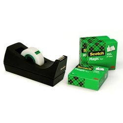 Klebebandabroller C38 Scotch Schwarz + 4 Rollen