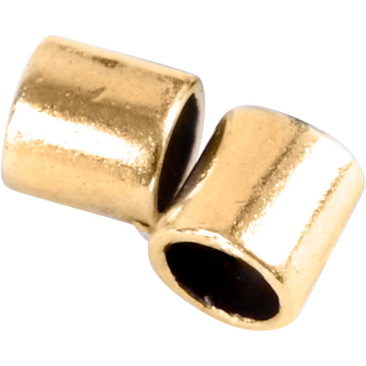 Creativ Company Quetschperlen Tube, Größe 2x2 mm, Lochgröße 1,4 mm, vergoldet, 80 Stück 1 Box