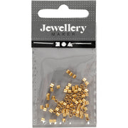 Creativ Company Quetschperlen Tube, Größe 2x2 mm, Lochgröße 1,4 mm, vergoldet, 80 Stück 1 Box - afbeelding 2