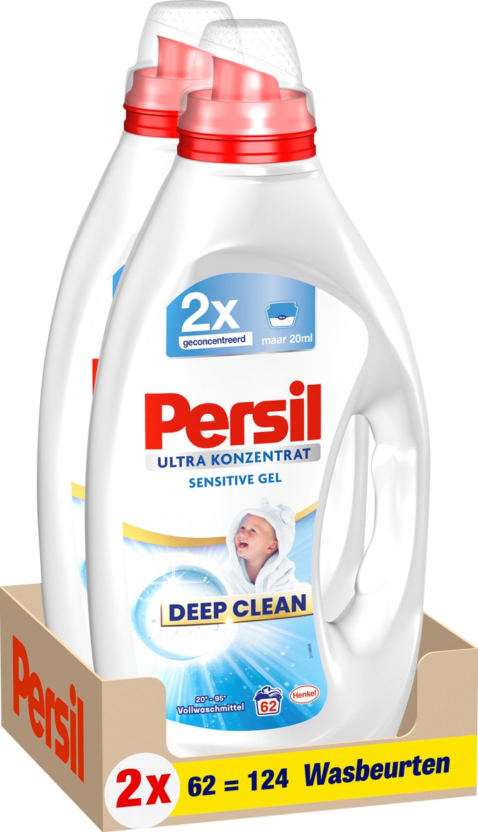 Persil Ultrakonzentriertes Feinwaschmittel | 2 x 62 Wäschen | Wertverpackung