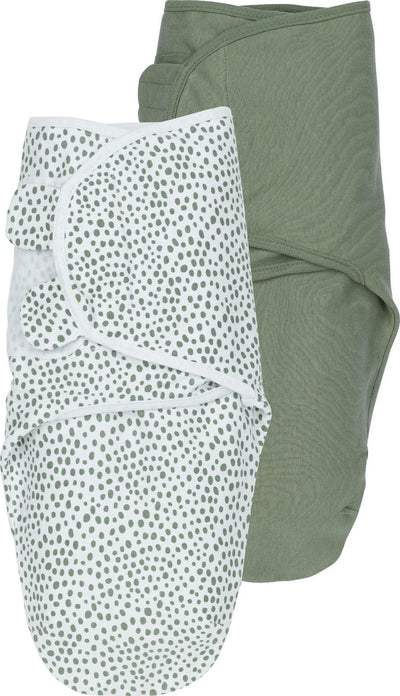 Meyco Baby Cheetah Uni Wickeldecke – 2er-Pack – Waldgrün – 0–3 Monate – 1,0 Tog