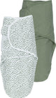 Meyco Baby Cheetah Uni Wickeldecke – 2er-Pack – Waldgrün – 0–3 Monate – 1,0 Tog