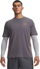 Under Armour UA Tech Play Kurzarm-Sportshirt für Herren in Grau – Castlerock – Outrageous Orange
