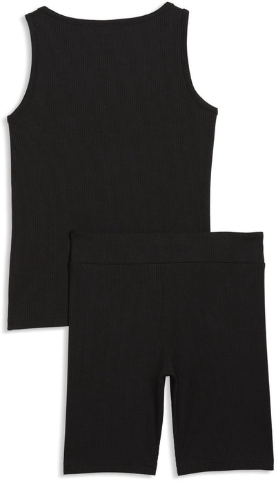 Puma ess erhöhtes Rippen-Tanktop und kurze Leggings im Set g
