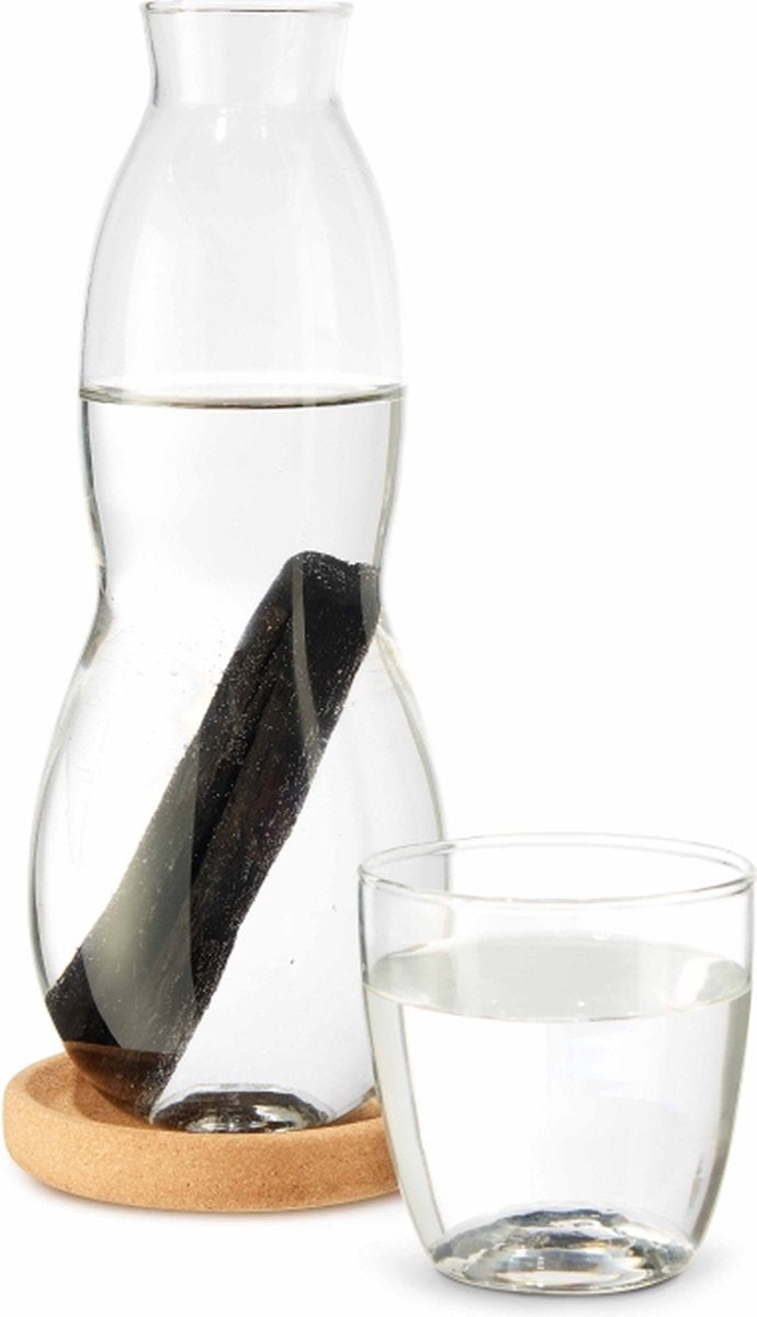 Schwarze Blum Black+Blum persönliche Wasserkaraffe mit Filter und Glas – 800 ml