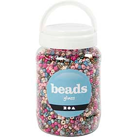 Creativ Company Rocailles, D 5 mm, Größe 4 0, Lochgröße 1,2 mm, Metallic-Farben, 720 gr 1 Box