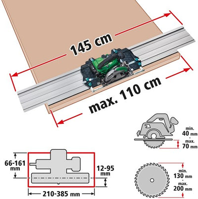 Wolfcraft Wolfcraft Guide Schiene für Handkreis Säge FKS 145