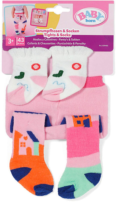 Baby Born Puppenkleidungsset Strumpfhosen und Socken 43 cm mehrfarbig.