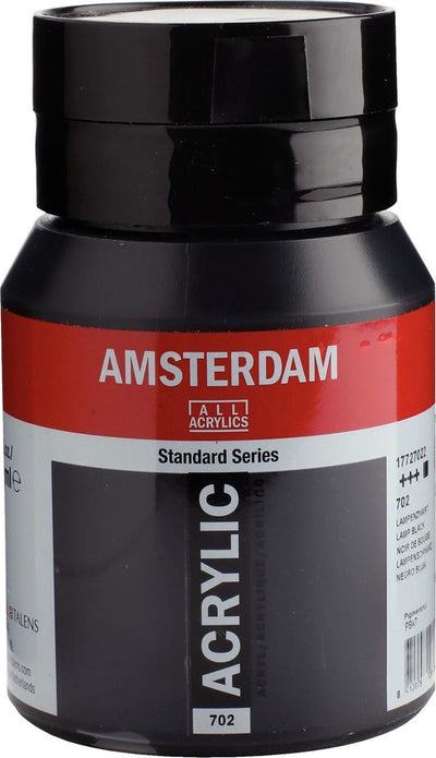 Amsterdam Standard Serie Acrylfarbe Topf 500 ml Lampenschwarz 702