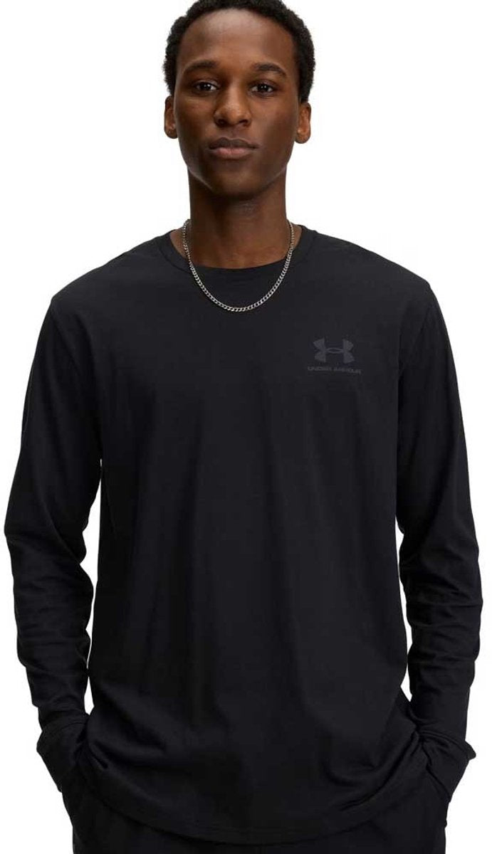 Under Armour ua Sportstyle Left Chest ls-blk Herren-Sportshirt – Schwarz – Pechgrau