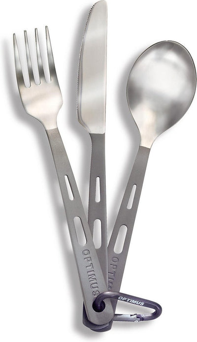 Optimus und Optimus Titanium 3-teiliges Besteckset – Campingbesteck – Titan
