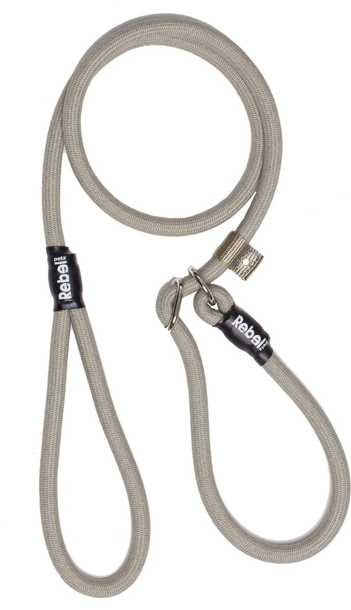 Rebel Petz Hundeleine – Trainingsleine – Taupe – L – 12 mm x 140 cm