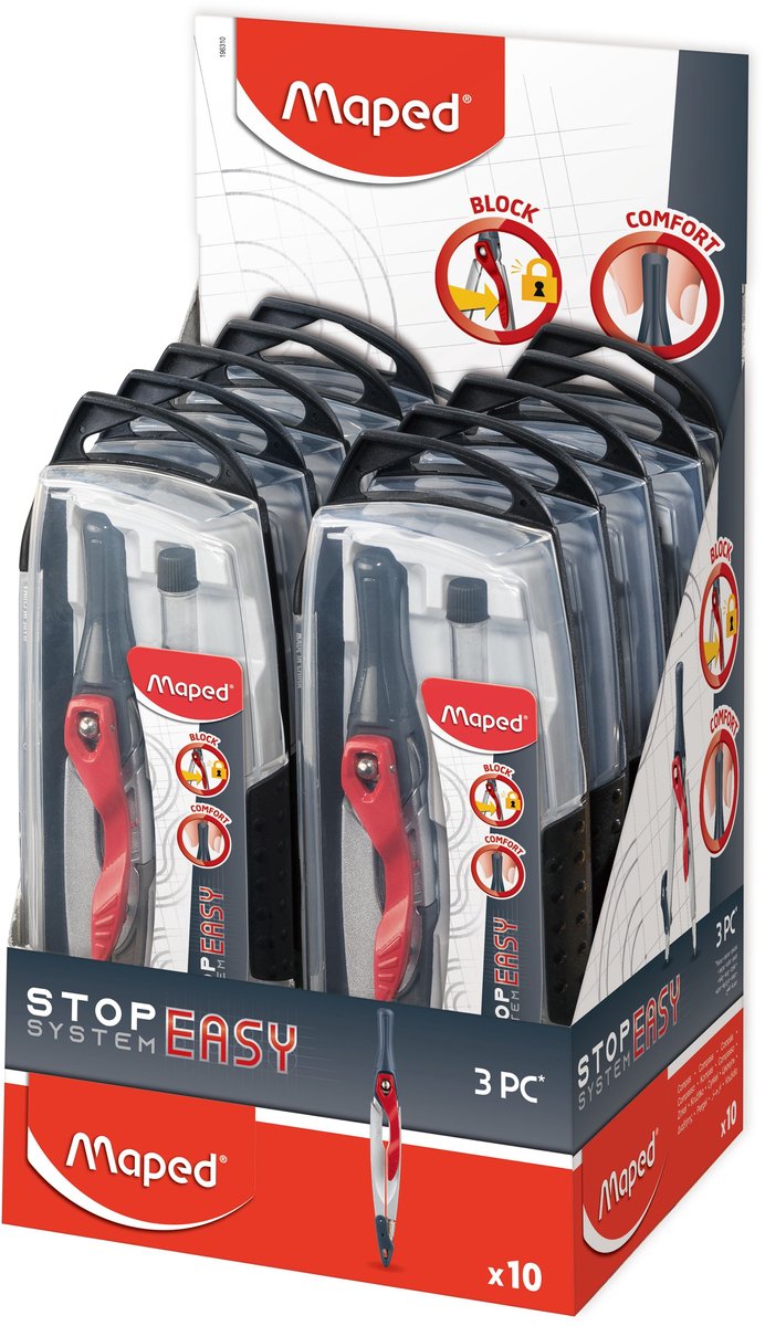 Maped Office Stop System Innovation Zirkel mit 2 mm Füllung – 3-teiliges Set