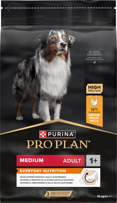 Purina ® pro plan® Medium Adult Everyday Nutrition – Trockenfutter für Hunde – Huhn – 10 kg