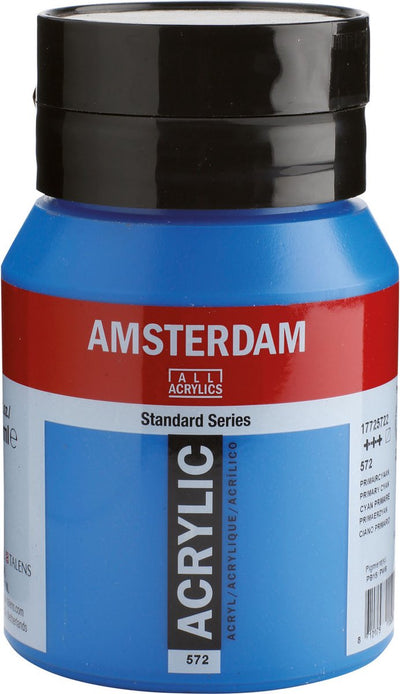 Acrylfarbtopf der Amsterdam Standard-Serie, 500 ml, Primärcyan 572