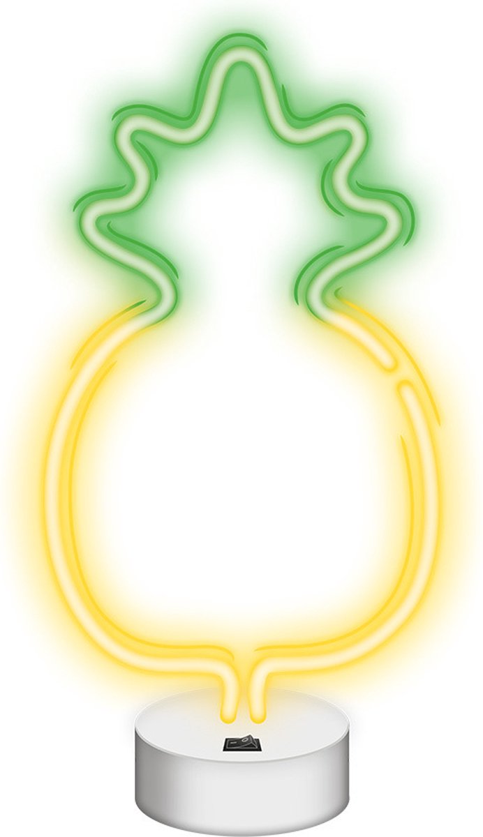 Forever Light Neon LED auf einem Ständer Ananas Gelb Grün NNE05 Lichtdekoration Figur