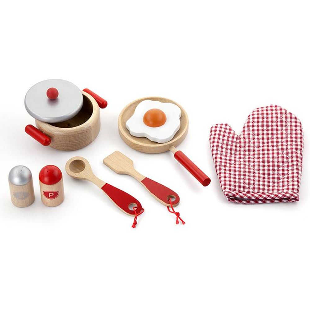 Küchenset rot 9-teilig. 3+