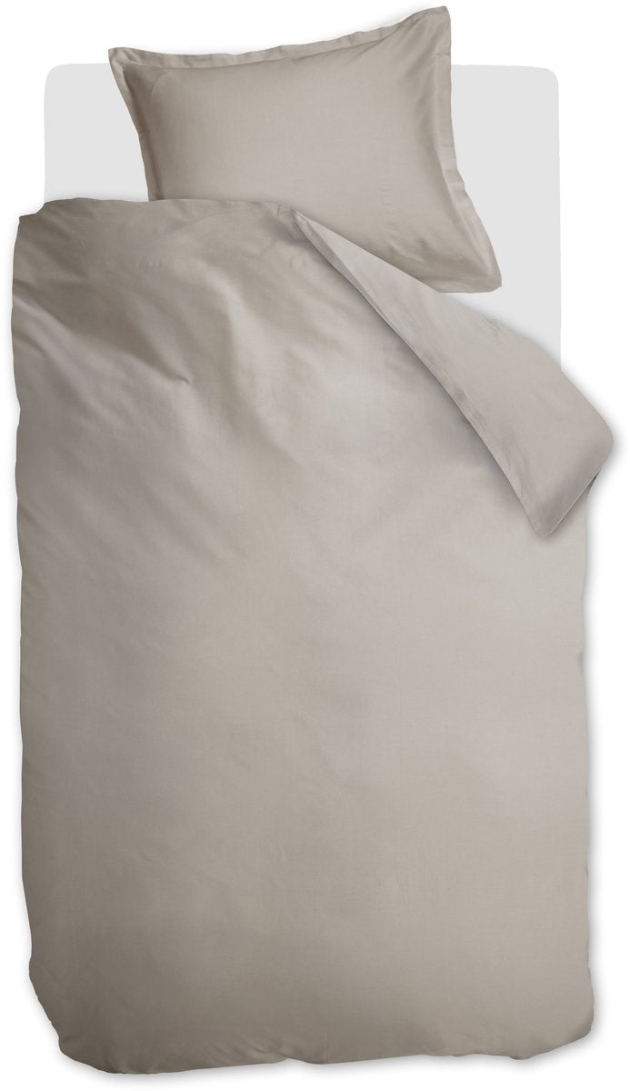 Ambiante Satin-Uni-Bettbezug – Einzelbett – 140 x 200 220 cm – Sand