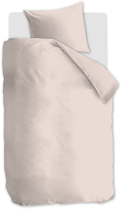 Ambiante-Uni-Bettbezug aus Baumwolle – Einzelbett – 140 x 200 220 cm – hellrosa