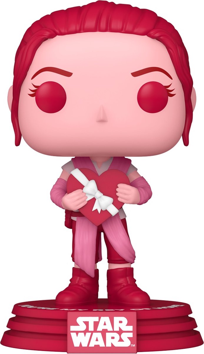 Funko Star Wars Sammelfigur Valentines Pop! Star Wars Rey 9 cm rosa