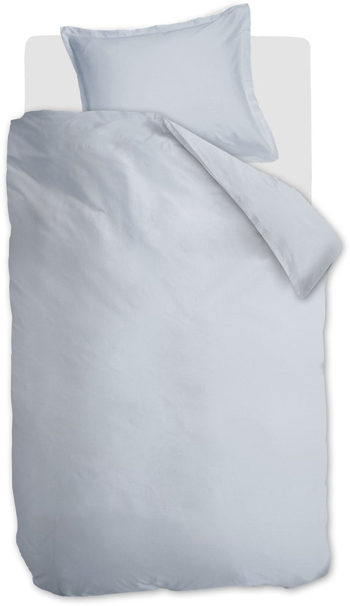 Ambiante Satin-Uni-Bettbezug – Einzelbett – 140 x 200 220 cm – Hellblau