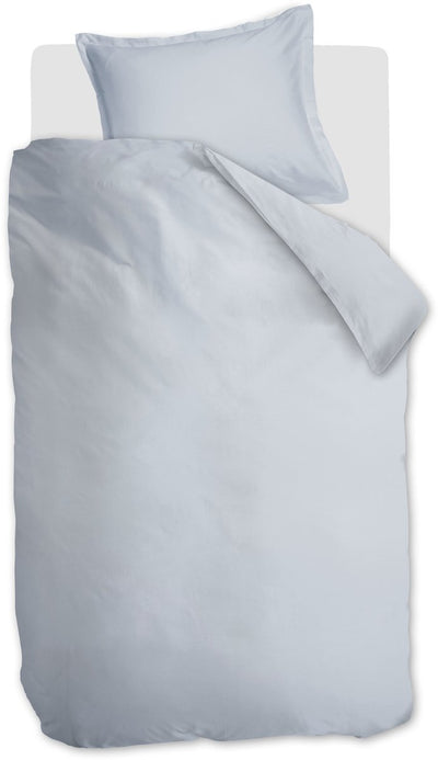 Ambiante Satin-Uni-Bettbezug – Einzelbett – 140 x 200 220 cm – Hellblau