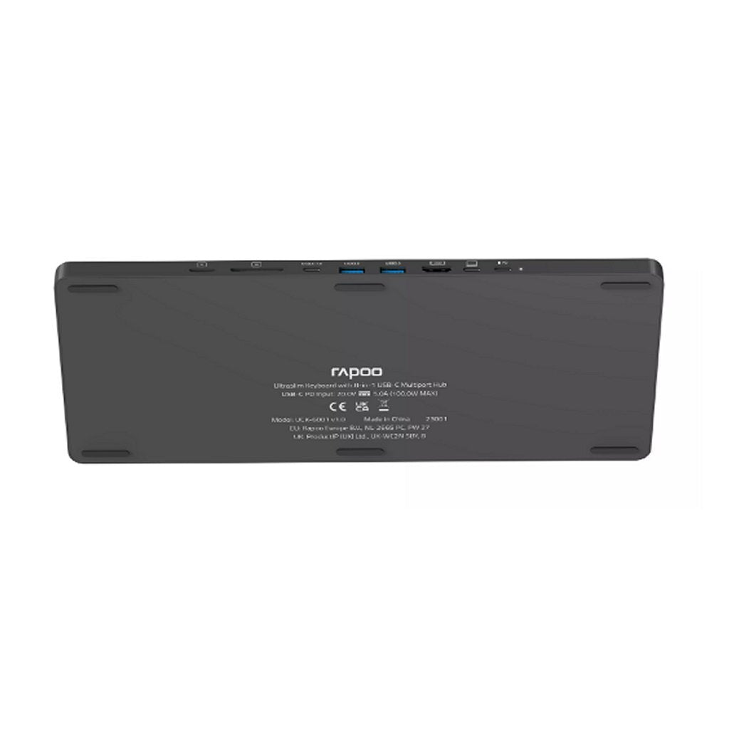 Rapoo uck-6001 ultraflache Tastatur 8in1 USB-C Multiport-Hub schwarz