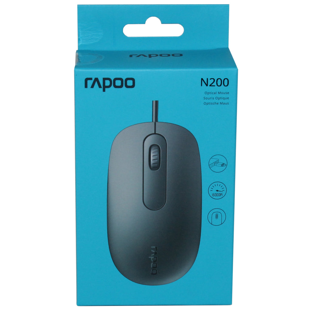 Rapoo Maus kabelgebunden schwarz N200