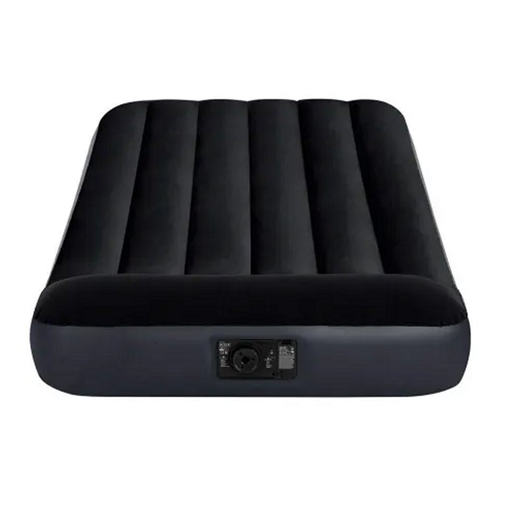 Intex 64146 Kissen Rest Twin Lufbett + Pumpe 99x191x25 cm Schwarz