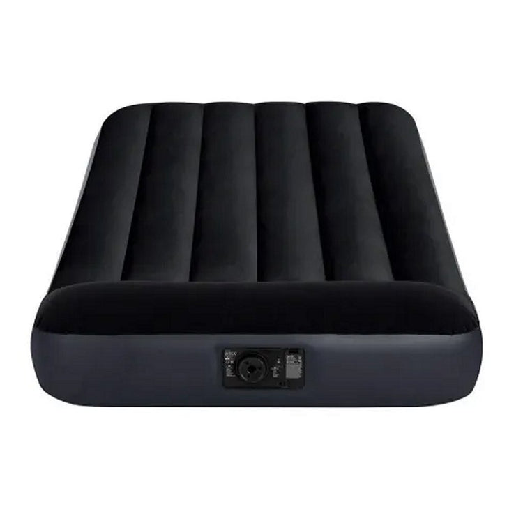 Intex 64146 Kissen Rest Twin Lufbett + Pumpe 99x191x25 cm Schwarz