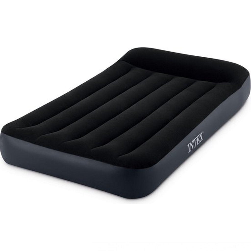 Intex 64146 Kissen Rest Twin Lufbett + Pumpe 99x191x25 cm Schwarz