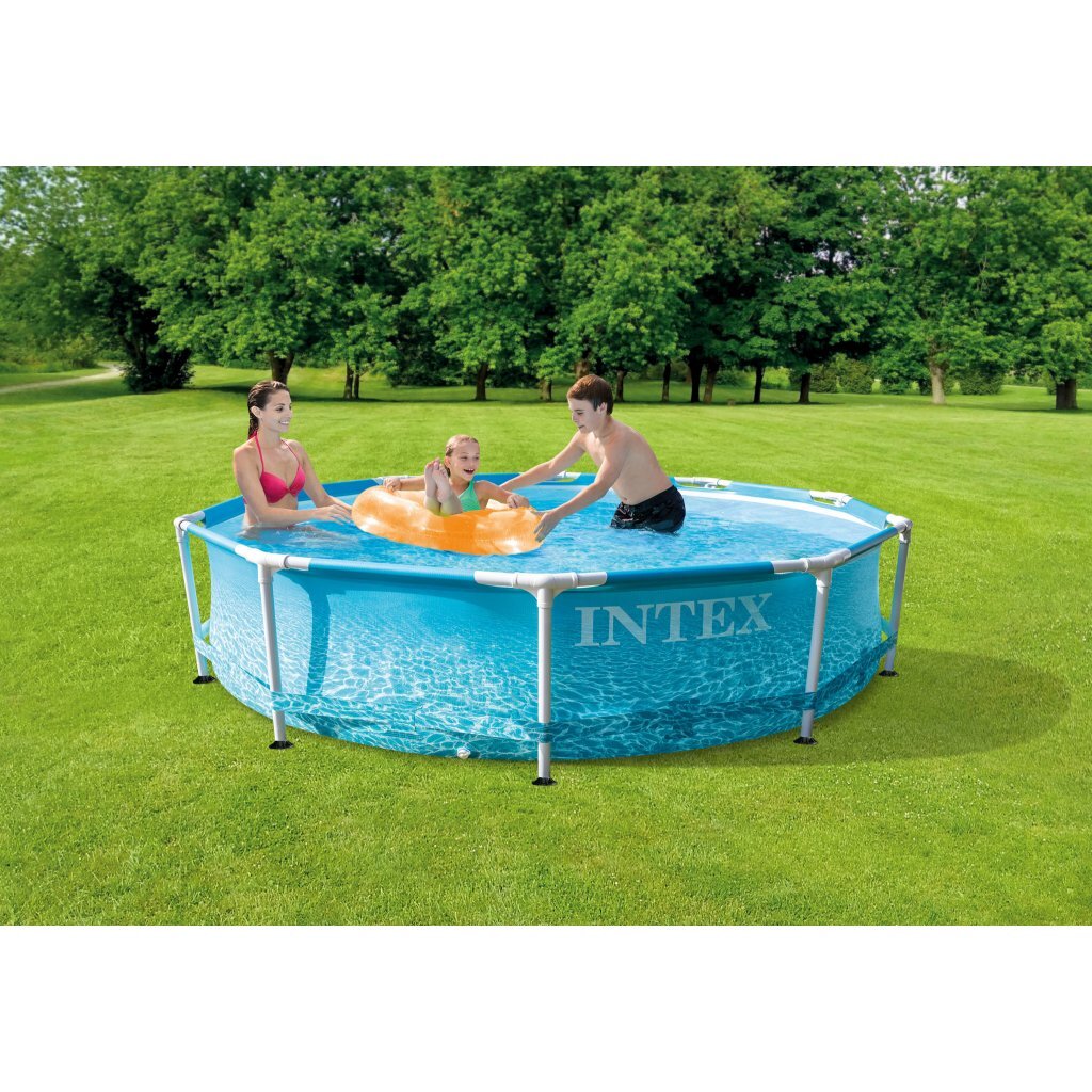 Intex 28208gn Beachside Metallrahmen-Schwimmbecken + Filterpumpe 305x76 cm blau
